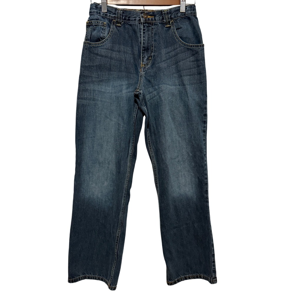 Wrangler‎ Boys Jeans Size 14 Regular Blue Straight Leg Adjustable Waist Denim